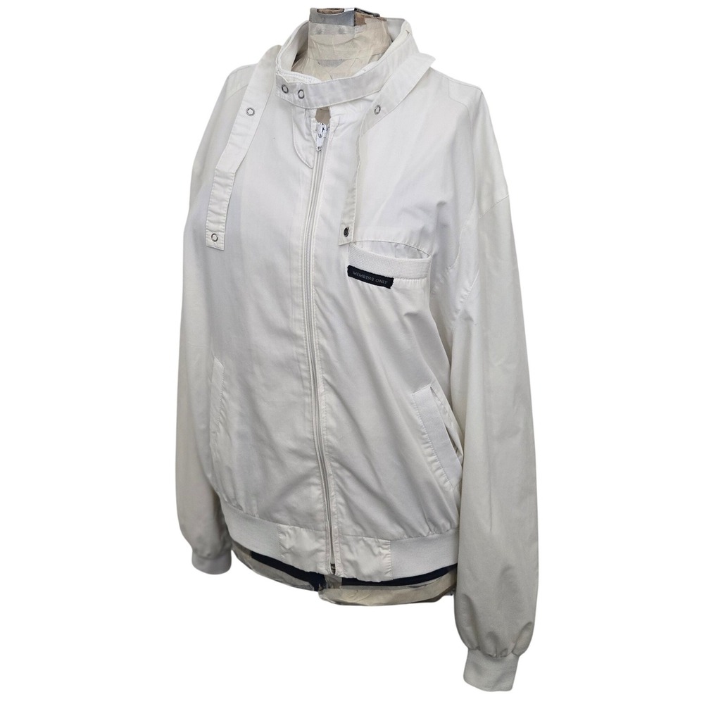 Vintage 80s Members Only‎ Jacket Mens 42 White Rainbow Tag Europe Craft Bomber
